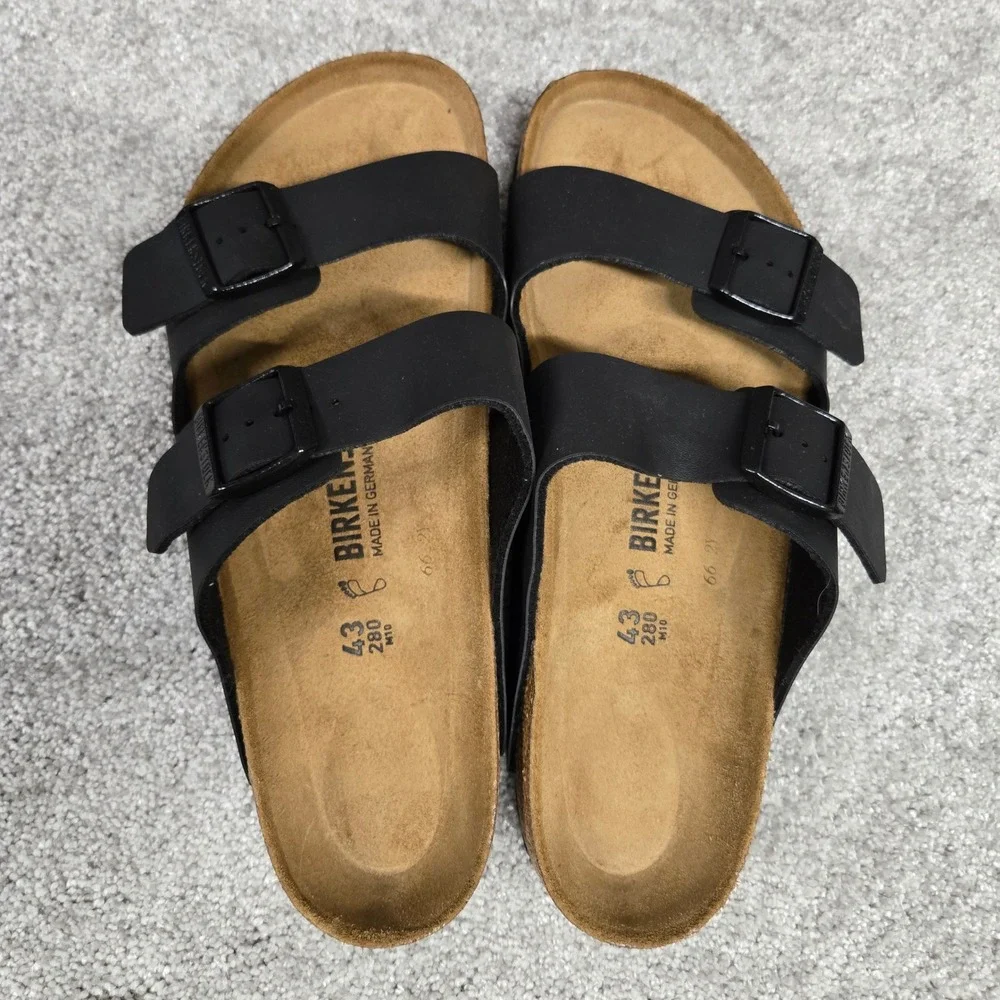 Birkenstock Arizona BS Black Birko-Flor Sandals Slide Men's Size US 10 EU 43 NEW